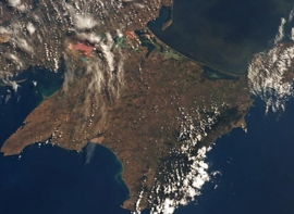 Космонавт Антон Шкаплеров записал видео Севастополя с высоты космического полета