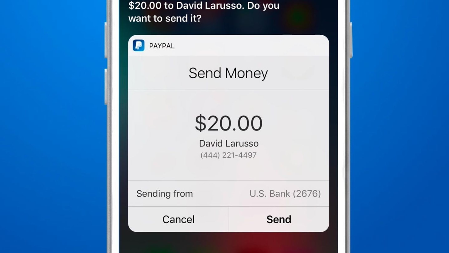 Приложение PayPal получило поддержку Siri